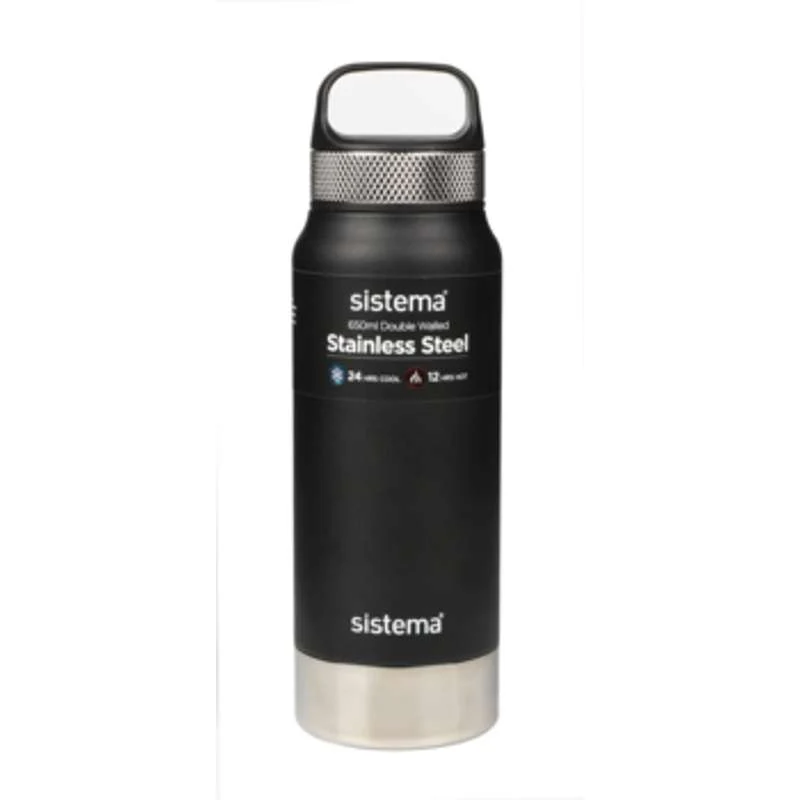 Sistema Termosflaska - Rostfritt Stål - 650ml - Svart