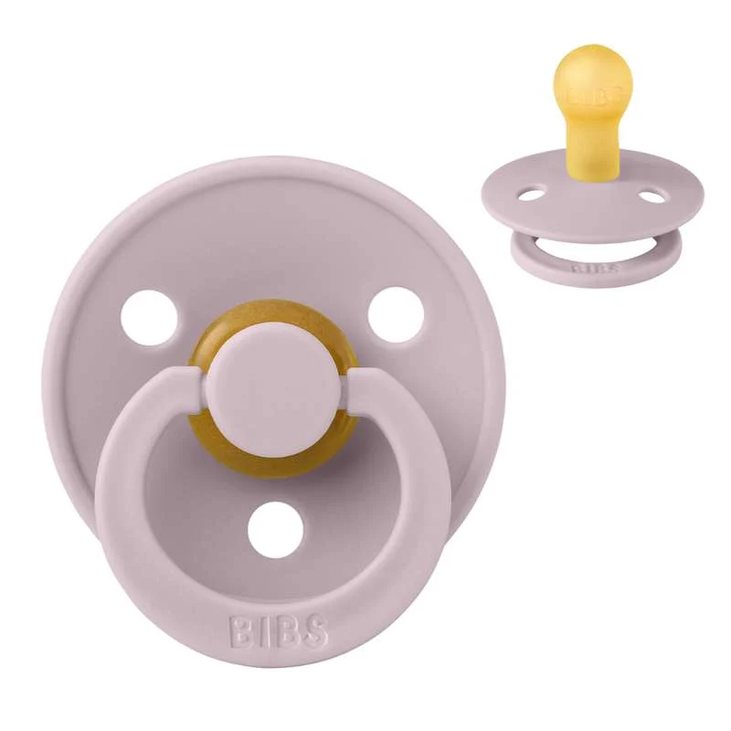 Bibs Round Colour Pacifier - sz. 1 - natural rubber - Dusky Lilac