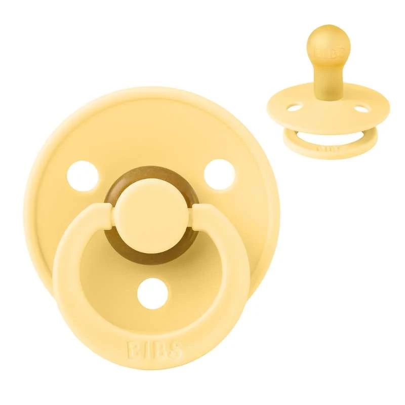 Bibs Round Colour Pacifier - sz. 1 - natural rubber - Pale Butter