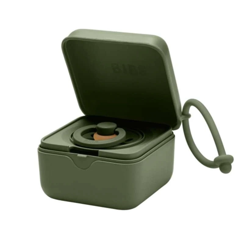 BIBS Tillbehör Nappbox - Suttebox med plats för 3 nappar - Jaktgrön
