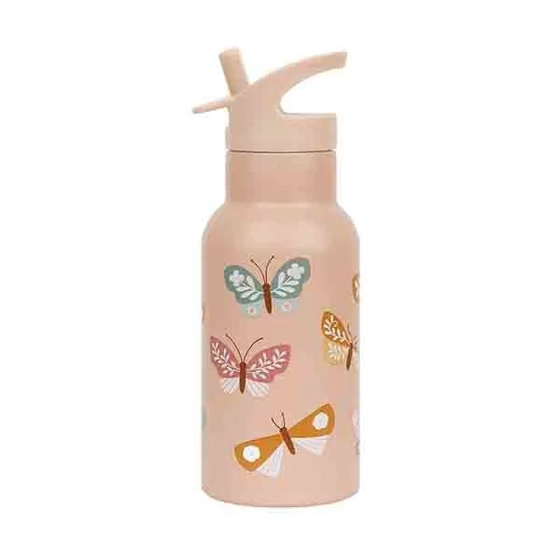 A Little Lovely Company Dricksflaska i Stål - 350ml - Butterflies