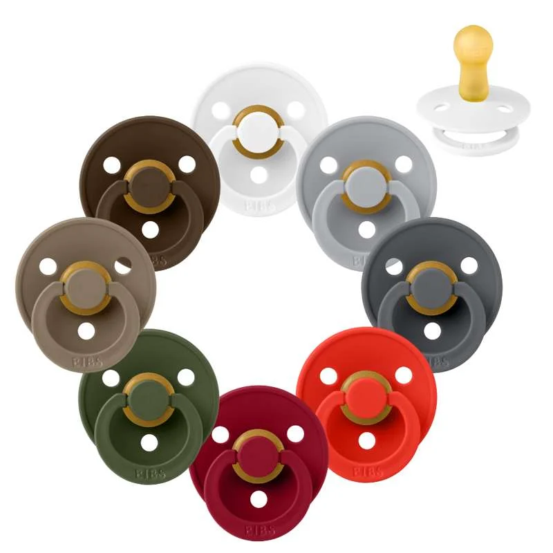 Bibs Round Colour Pacifier - bundle - 8 pcs. - sz. 2 - The Christmas Collection