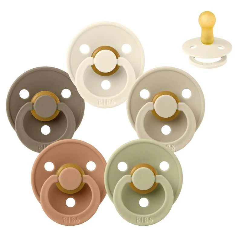 Bibs Round Colour Pacifier - bundle - 5 pcs. - sz. 2 - Soft Autumn