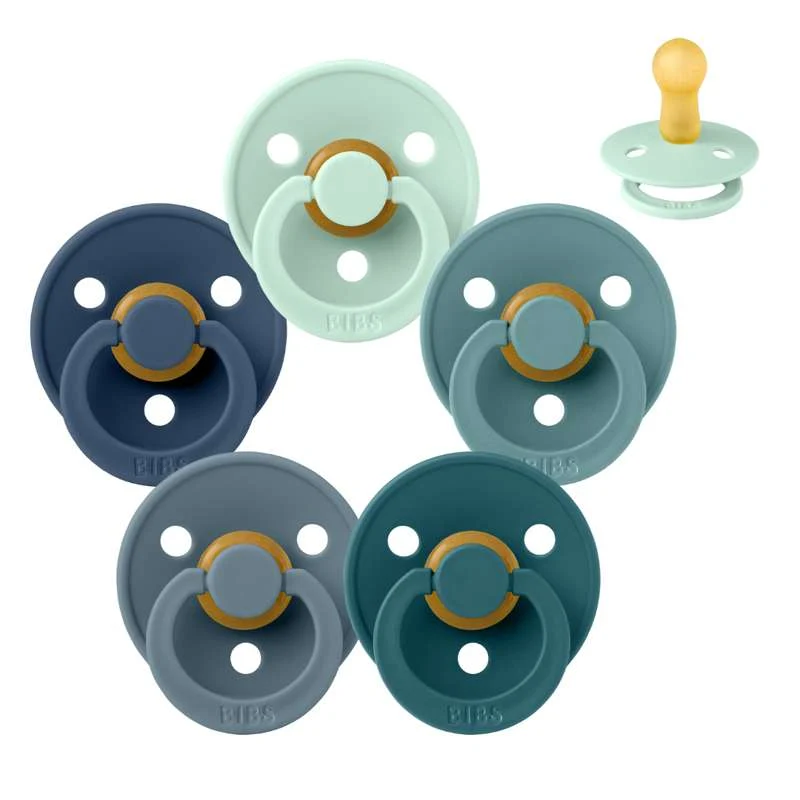 Bibs Rund Colour Napp - bundle - 5 st. - strl. 2 - Kraschande Vågor