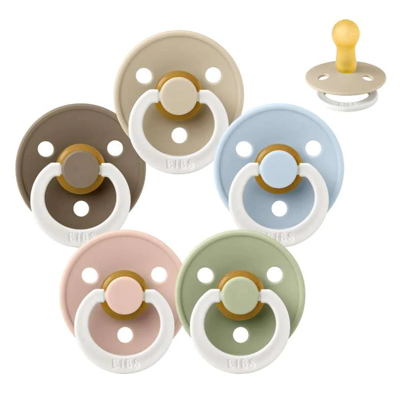 Bibs Round Colour Pacifier - bundle - 5 pcs. - sz. 2 - Sleep Tight Little One - GLOW