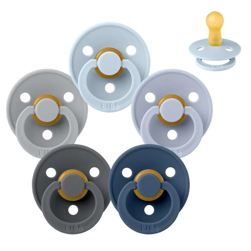 Bibs Round Colour Pacifier - bundle - 5 pcs. - sz. 2 - Ocean Storm
