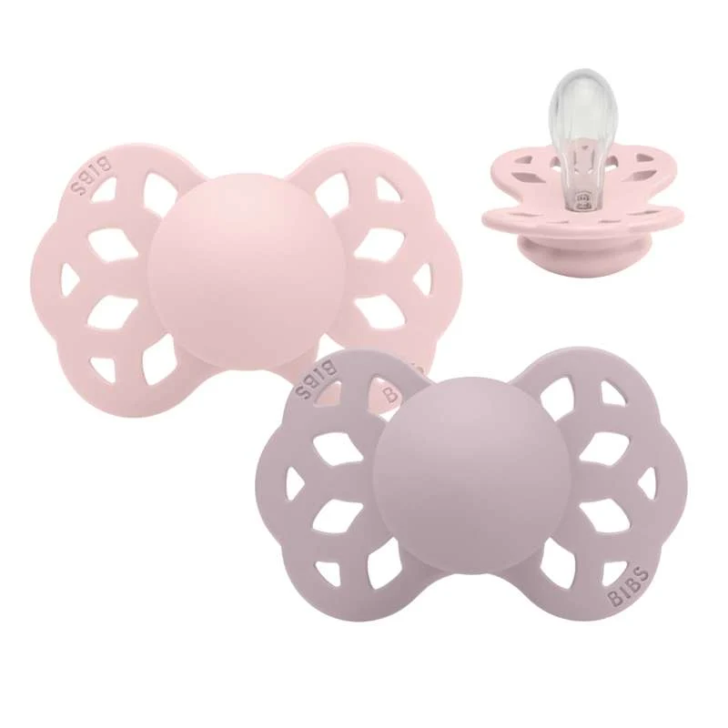 BIBS Symmetrisk Infinity Sut - 2-Pack - strl. 1 - Silikon - Blossom/Dusky Lilac