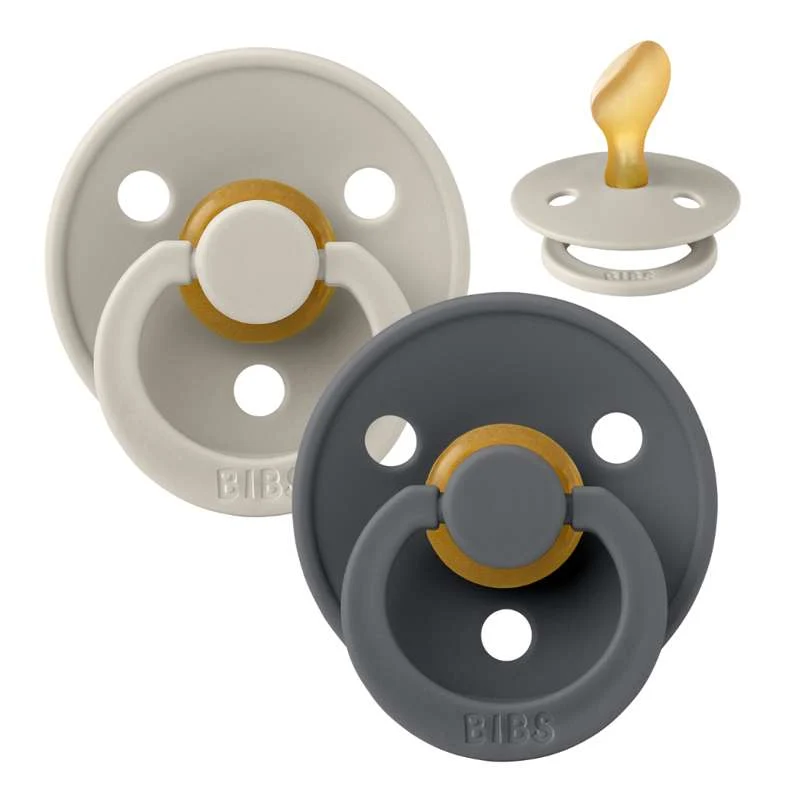Bibs Anatomisk Colour Napp - 2-Pack - strl. 2 - naturgummi - Sand/Järn