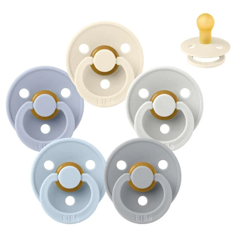 Bibs Rund Colour Napp - bundle - 5 st. - strl. 1 - Mjuk och Klar