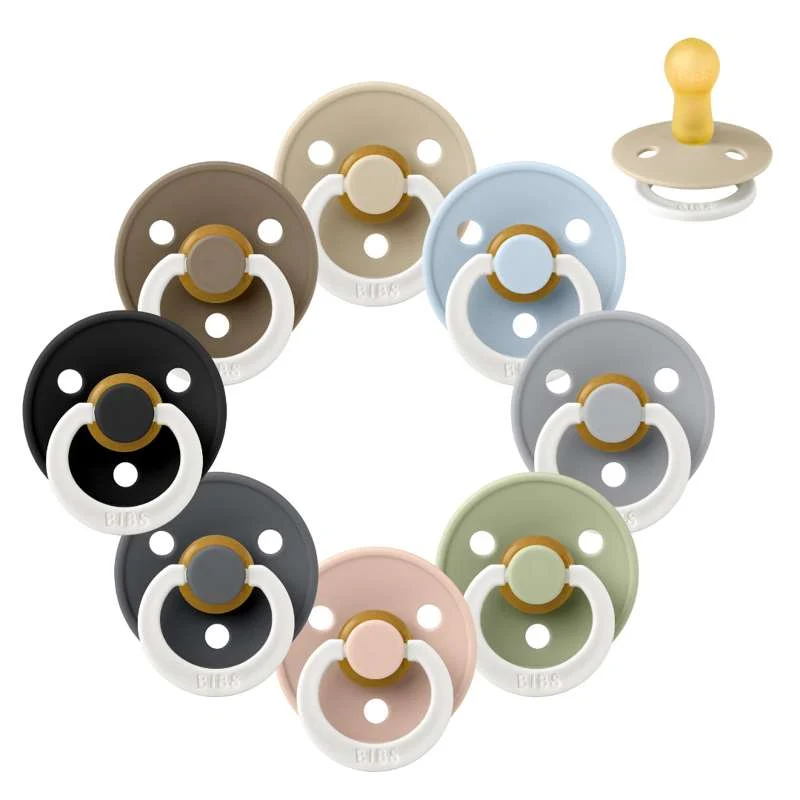 Bibs Rund Colour Napp - bundle - 8 st. - strl. 1 - Sov gott lilla vän - GLOW