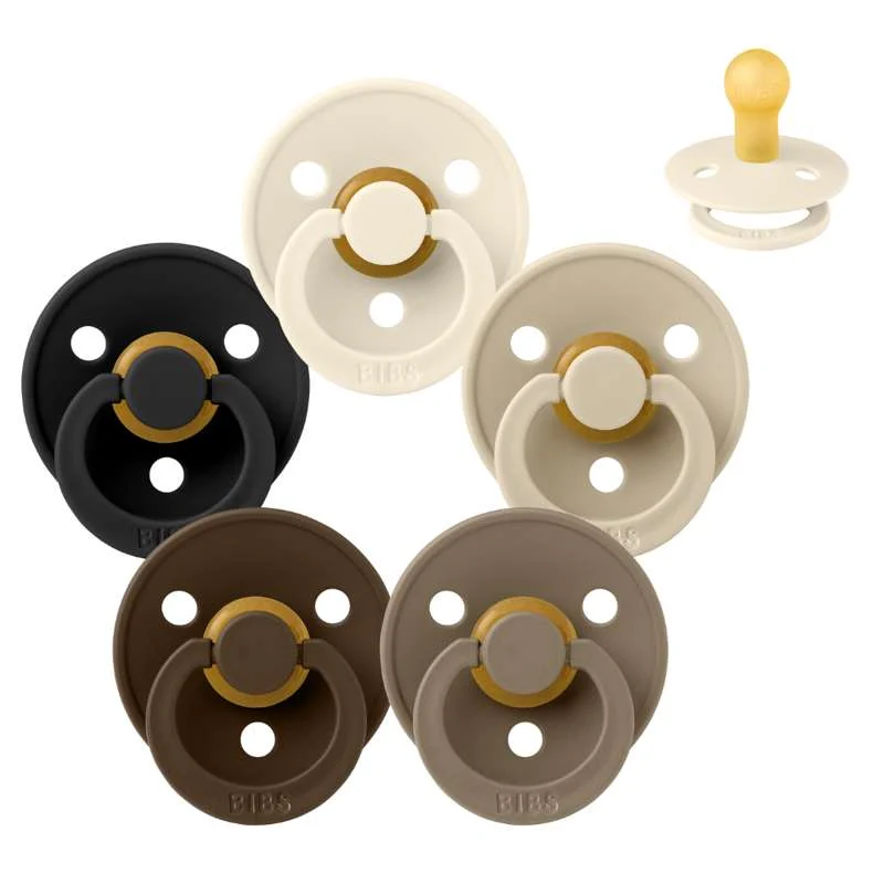 Bibs Rund Colour Napp - bundle - 5 st. - strl. 1 - 50 nyanser av kaffe