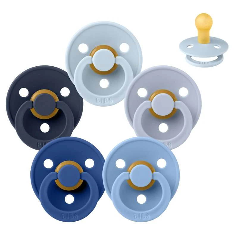 Bibs Round Colour Pacifier - bundle - 5 pcs. - sz. 1 - Blue Eyed Baby