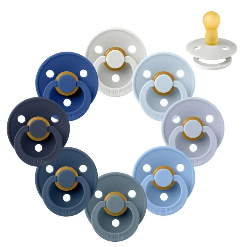 Bibs Rund Colour Napp - bundle - 8 st. - strl. 2 - Blåögd Baby