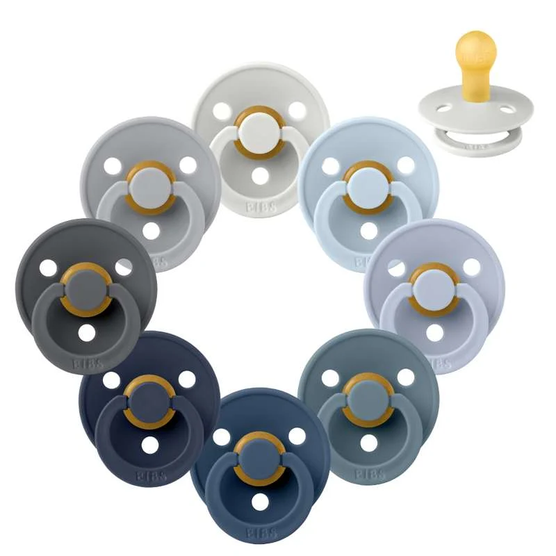 Bibs Round Colour Pacifier - bundle - 8 pcs. - sz. 1 - Ocean Storm