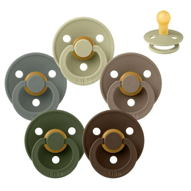 Bibs Rund Colour Napp - bundle - 5 st. - strl. 1 - Skogsbotten