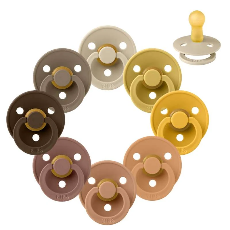 Bibs Round Colour Pacifier - bundle - 8 pcs. - sz. 2 - Teddy Bear