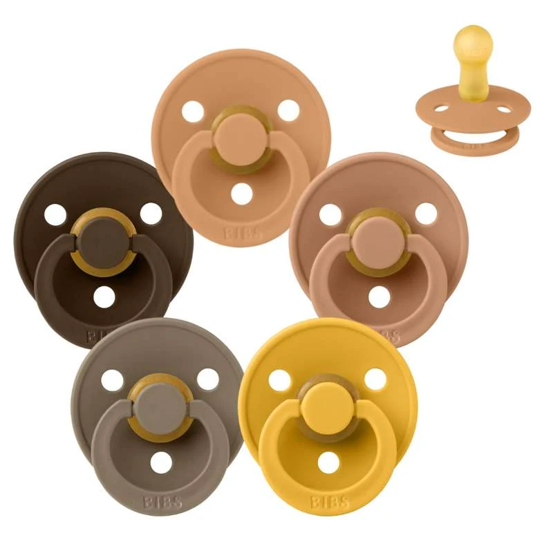 Bibs Round Colour Pacifier - bundle - 5 pcs. - sz. 2 - Teddy Bear