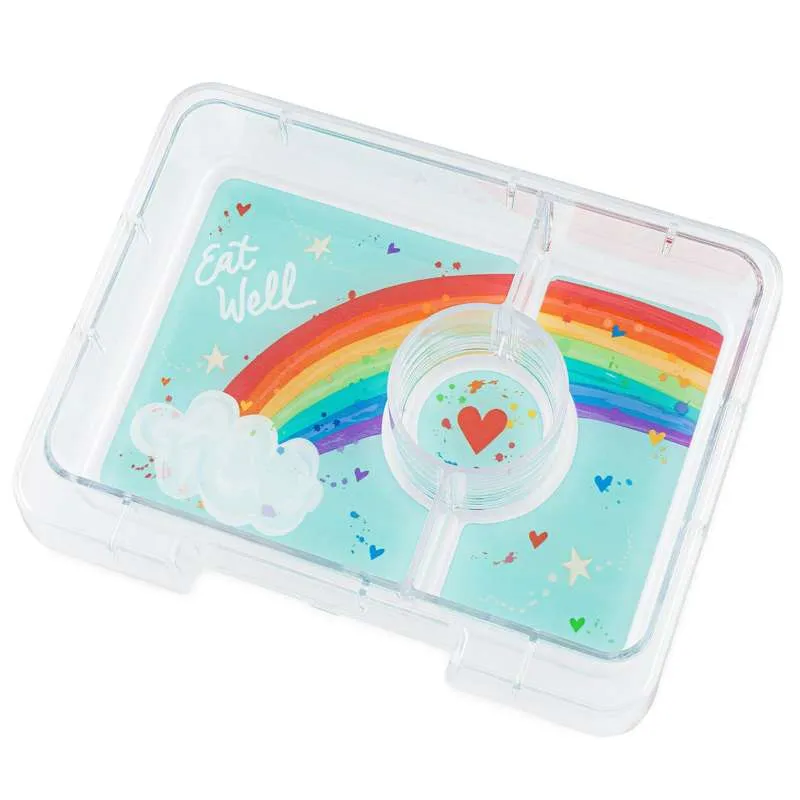 Yumbox Insatsbricka - Minisnackbricka - 3 fack - Regnbåge