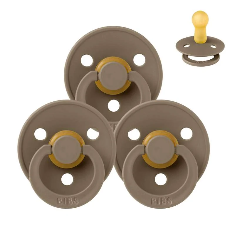 Bibs Round Colour Pacifier - bundle - 3 pcs. - sz. 2 - Dark Oak