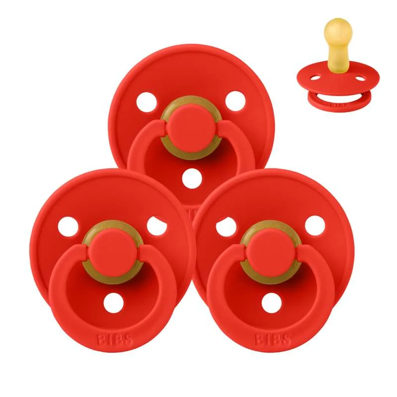 Bibs Round Colour Pacifier - bundle - 3 pcs. - sz. 2 - Candy Apple