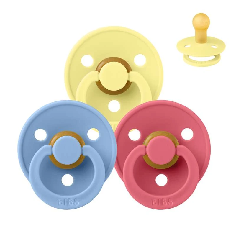 Bibs Round Colour Pacifier - bundle - 3 pcs. - sz. 1 - Colour Splash