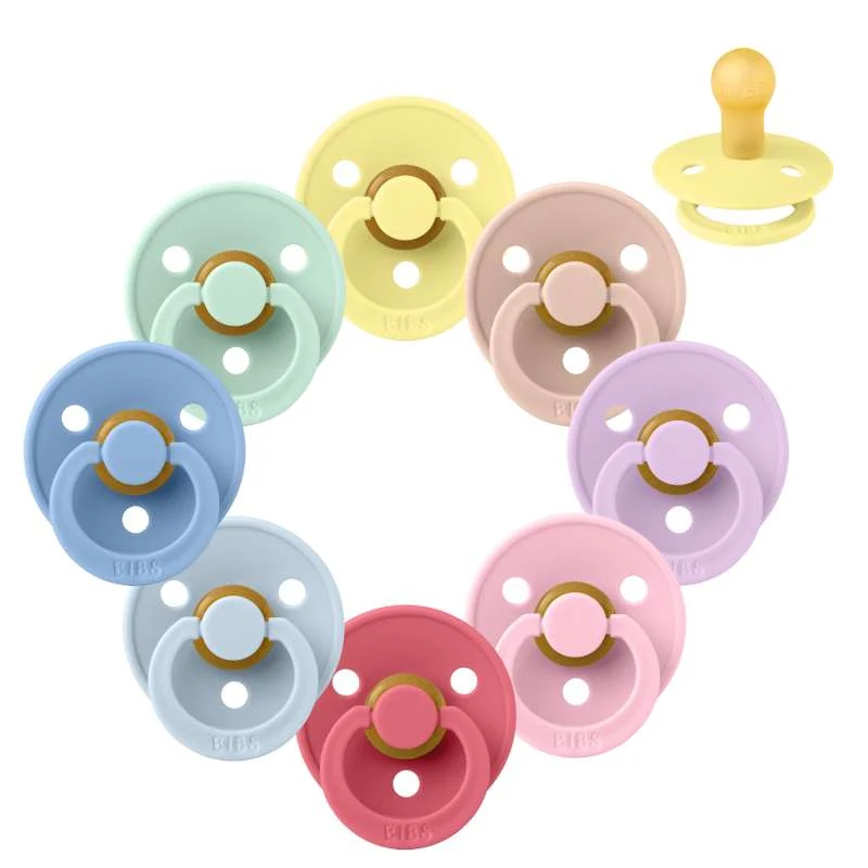 Bibs Round Colour Pacifier - bundle - 8 pcs. - sz. 1 - Colour Splash
