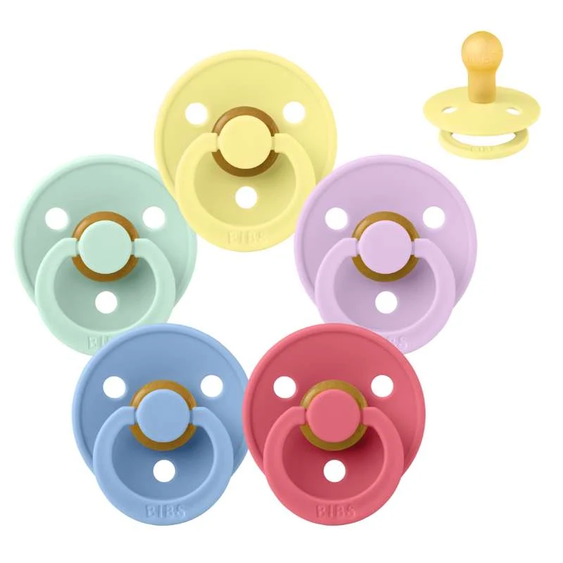 Bibs Round Colour Pacifier - bundle - 5 pcs. - sz. 1 - Colour Splash
