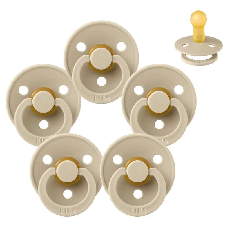 Bibs Round Colour Pacifier - bundle - 5 pcs. - sz. 2 - Vanilla