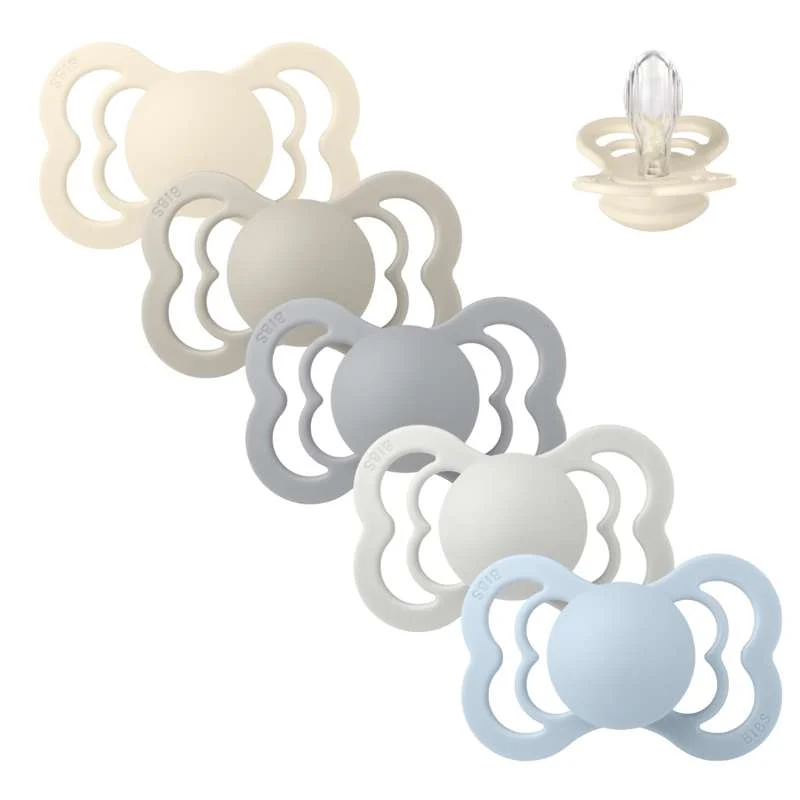 BIBS Symmetrisk Supreme Napp - Sampack - 5 st. - Str. 2 - Soft and Clear