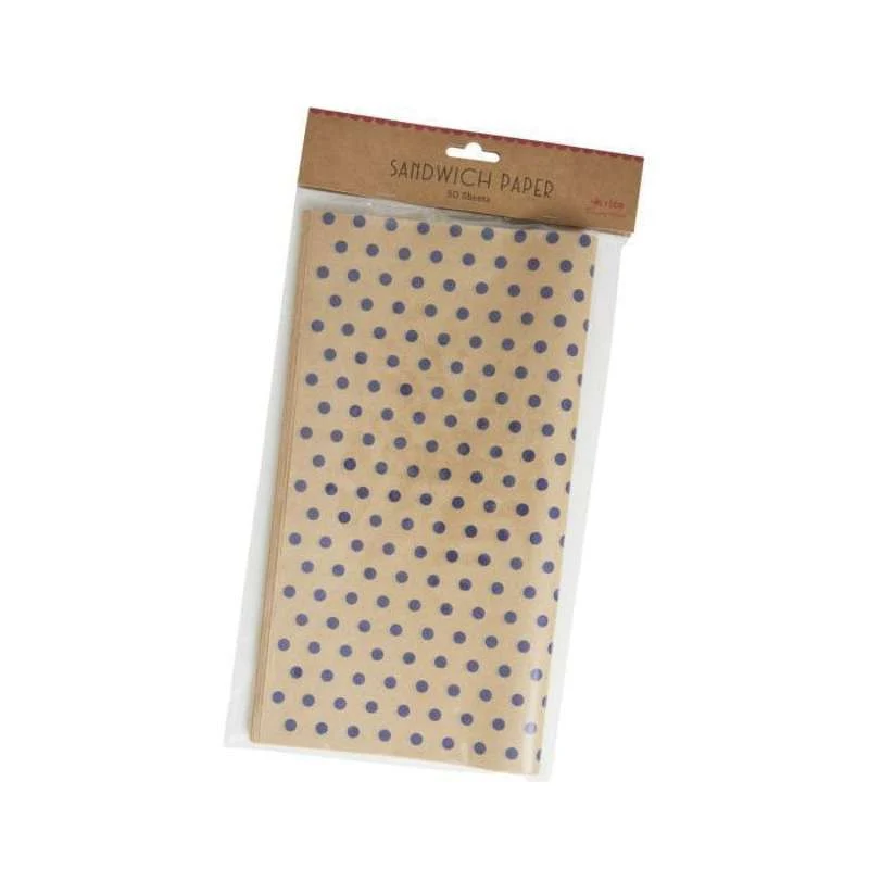 RICE 50 Stk. Smörpapper - Dots - Blå