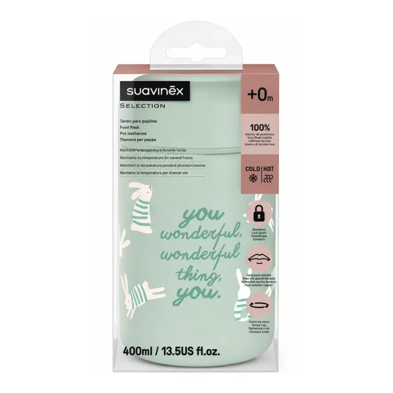Suavinex Papillero Thermos 400 Ml, Wonderland Green