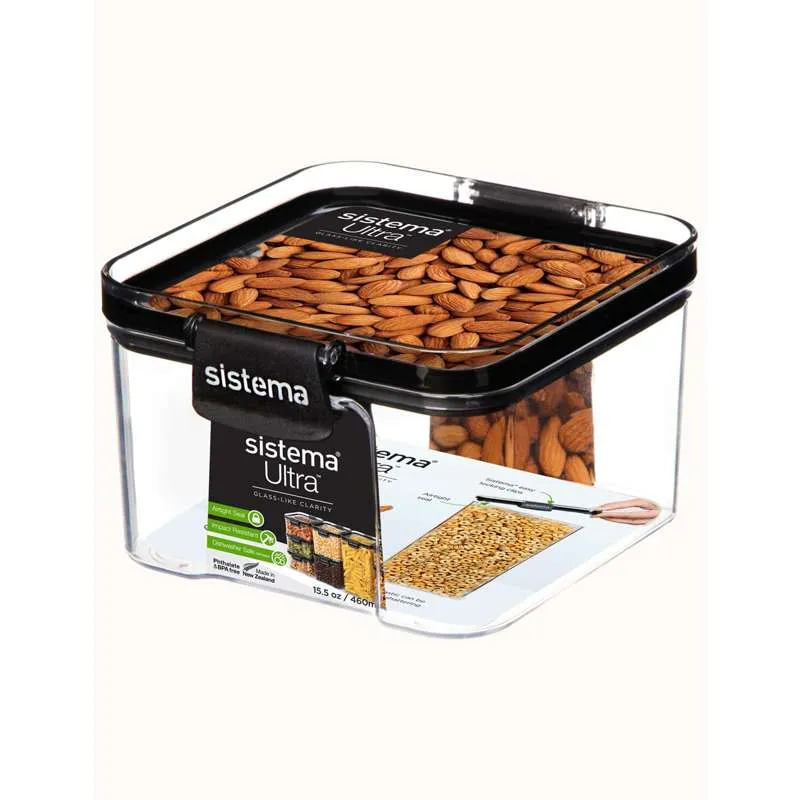 Sistema Matförvaring - Tritan Ultra - Fyrkantig - 460ml - Svart