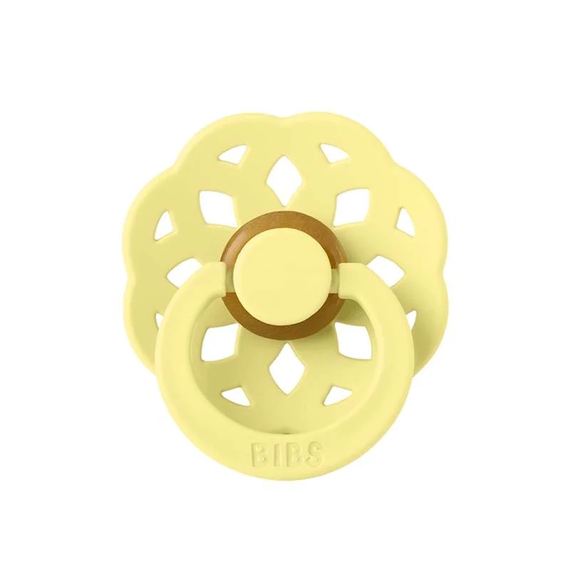 BIBS Round Boheme Pacifier - Str. 2 - Natural Rubber - Sunshine