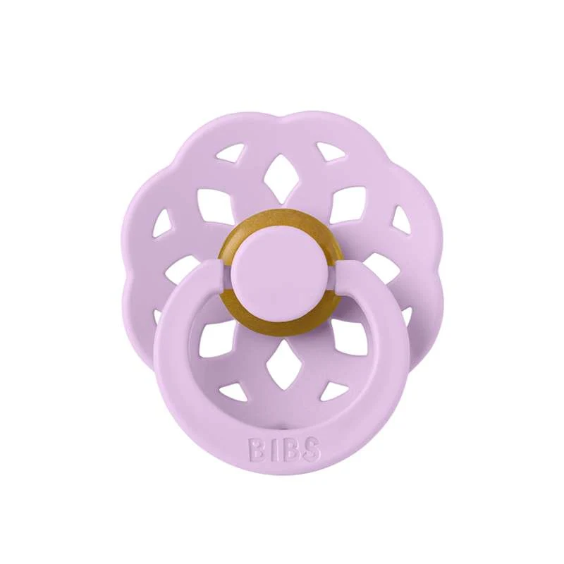 BIBS Round Boheme Pacifier - Str. 2 - Natural Rubber - Violet Sky