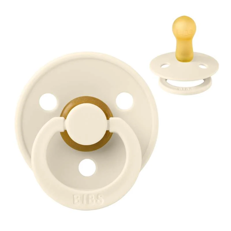 Bibs Round Colour Pacifier - sz. 2 - natural rubber - Ivory