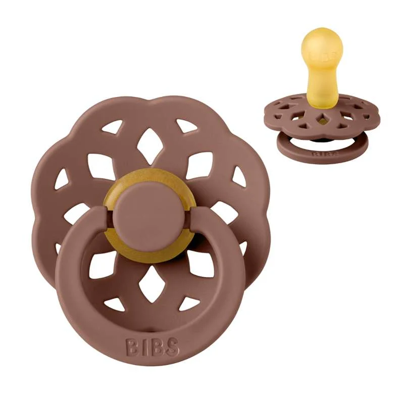 BIBS Round Boheme Pacifier - Str. 2 - Natural Rubber - Woodchuck