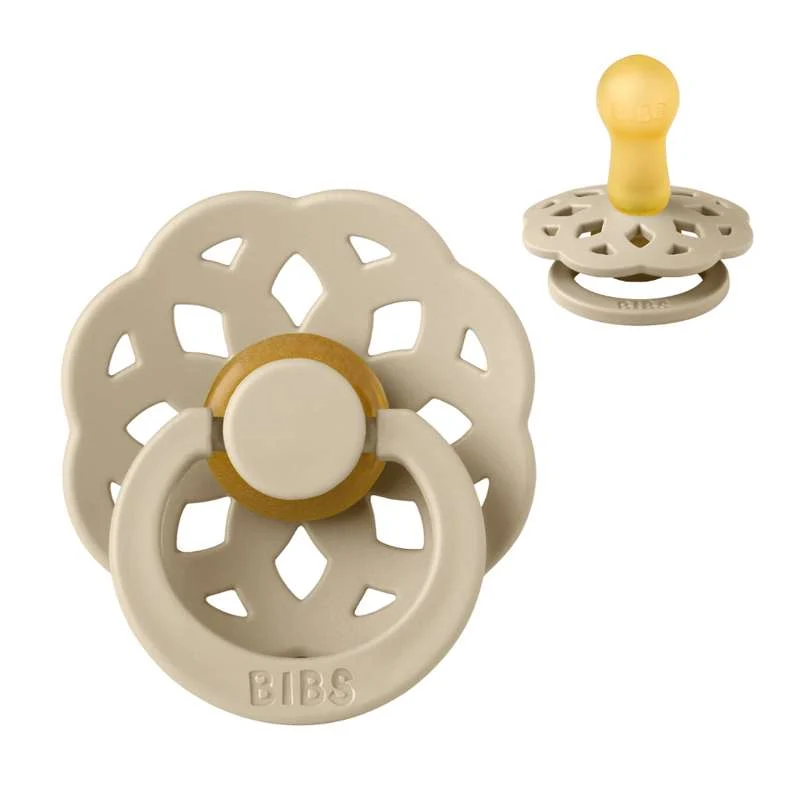 BIBS Round Boheme Pacifier - Size 2 - Natural Rubber - Vanilla