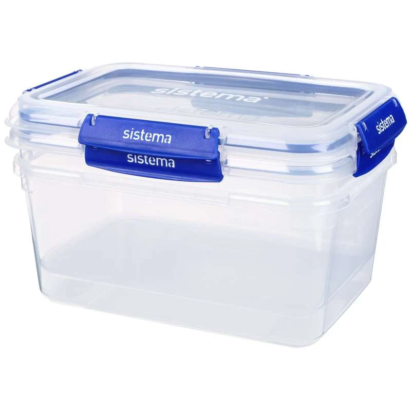 Sistema Matförvaring - Klip It Plus - Rektangel - 2-Pack - 3.35L - Blå