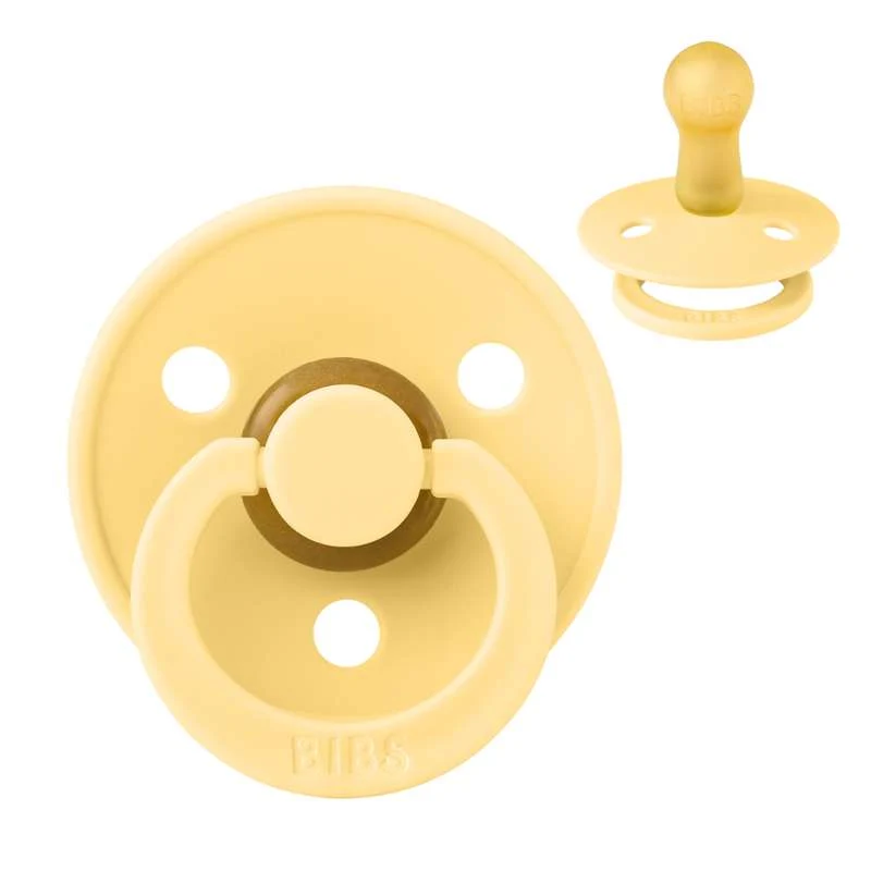 Bibs Round Colour Pacifier - sz. 2 - natural rubber - Pale Butter