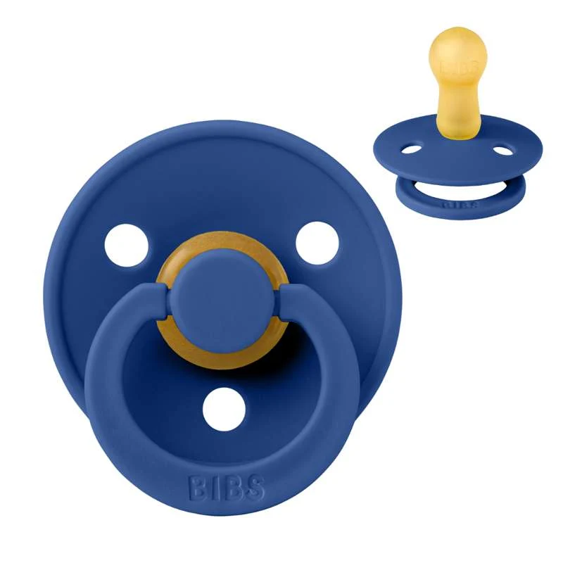 Bibs Round Colour Pacifier - sz. 2 - natural rubber - Cornflower