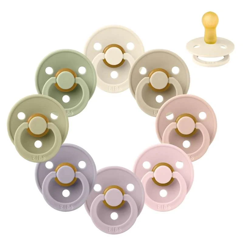 Bibs Round Colour Pacifier - bundle - 8 pcs. - sz. 2 - Springtime in Paris