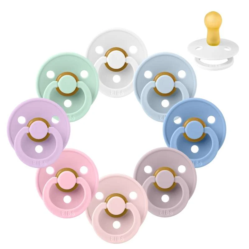 Bibs Round Colour Pacifier - bundle - 8 pcs. - sz. 2 - Pastel Paradise