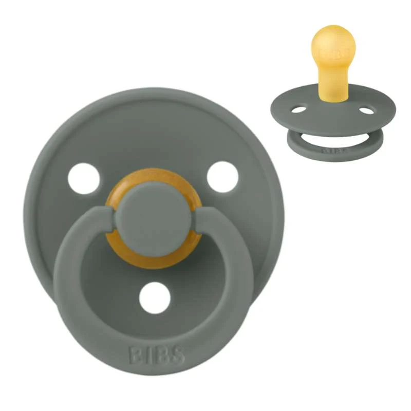 Bibs Round Colour Pacifier - sz. 1 - natural rubber - Pine