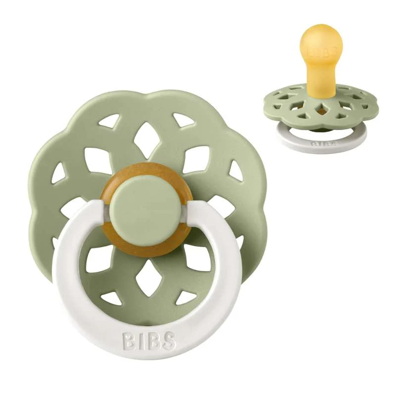 BIBS Rund Boheme napp - Str. 1 - Naturgummi - GLOW - Sage