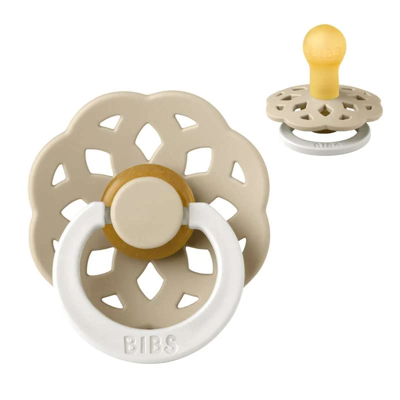 BIBS Rund Boheme Napp - Str. 1 - Naturgummi - GLOW - Vanilla