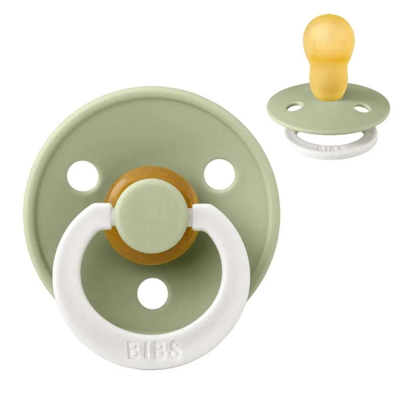 Bibs Round Colour Pacifier - sz. 3 - natural rubber - GLOW - Sage
