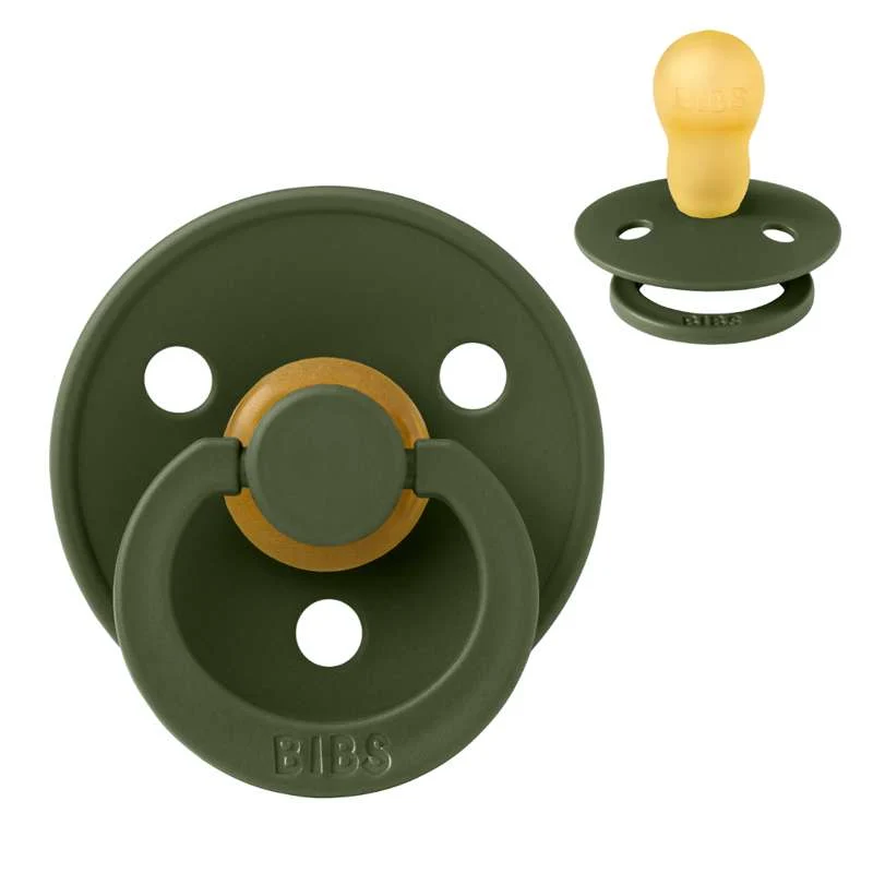 Bibs Round Colour Pacifier - sz. 3 - natural rubber - Hunter Green