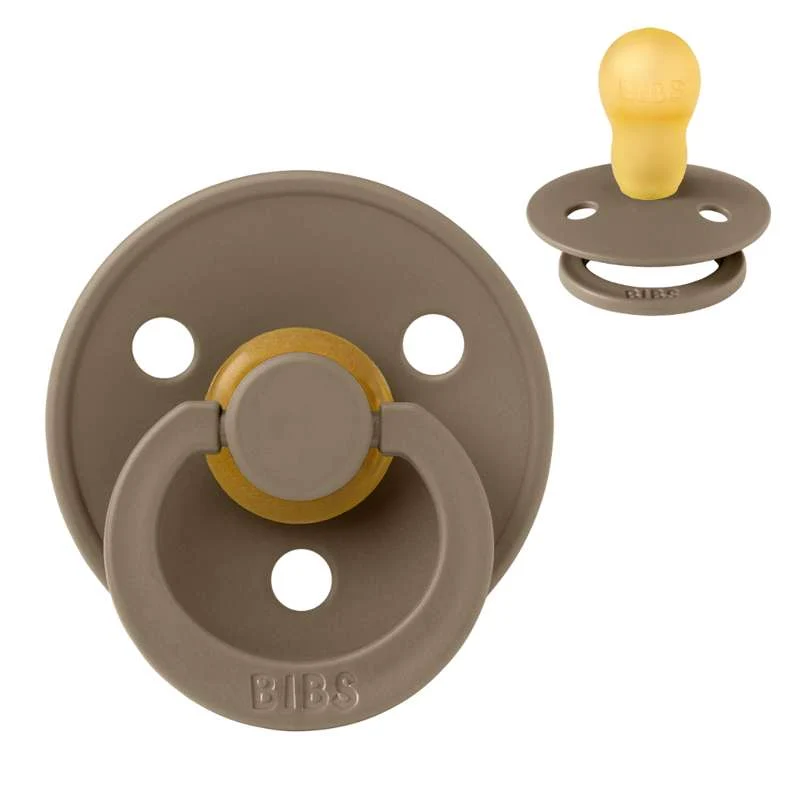 Bibs Round Colour Pacifier - sz. 3 - natural rubber - Dark Oak