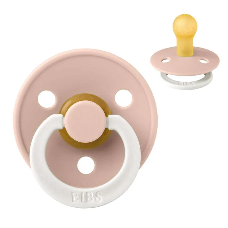 Bibs Round Colour Pacifier - sz. 1 - natural rubber - GLOW - Blush