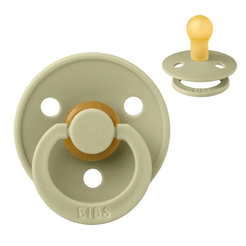 Bibs Round Colour Pacifier - sz. 1 - natural rubber - Khaki